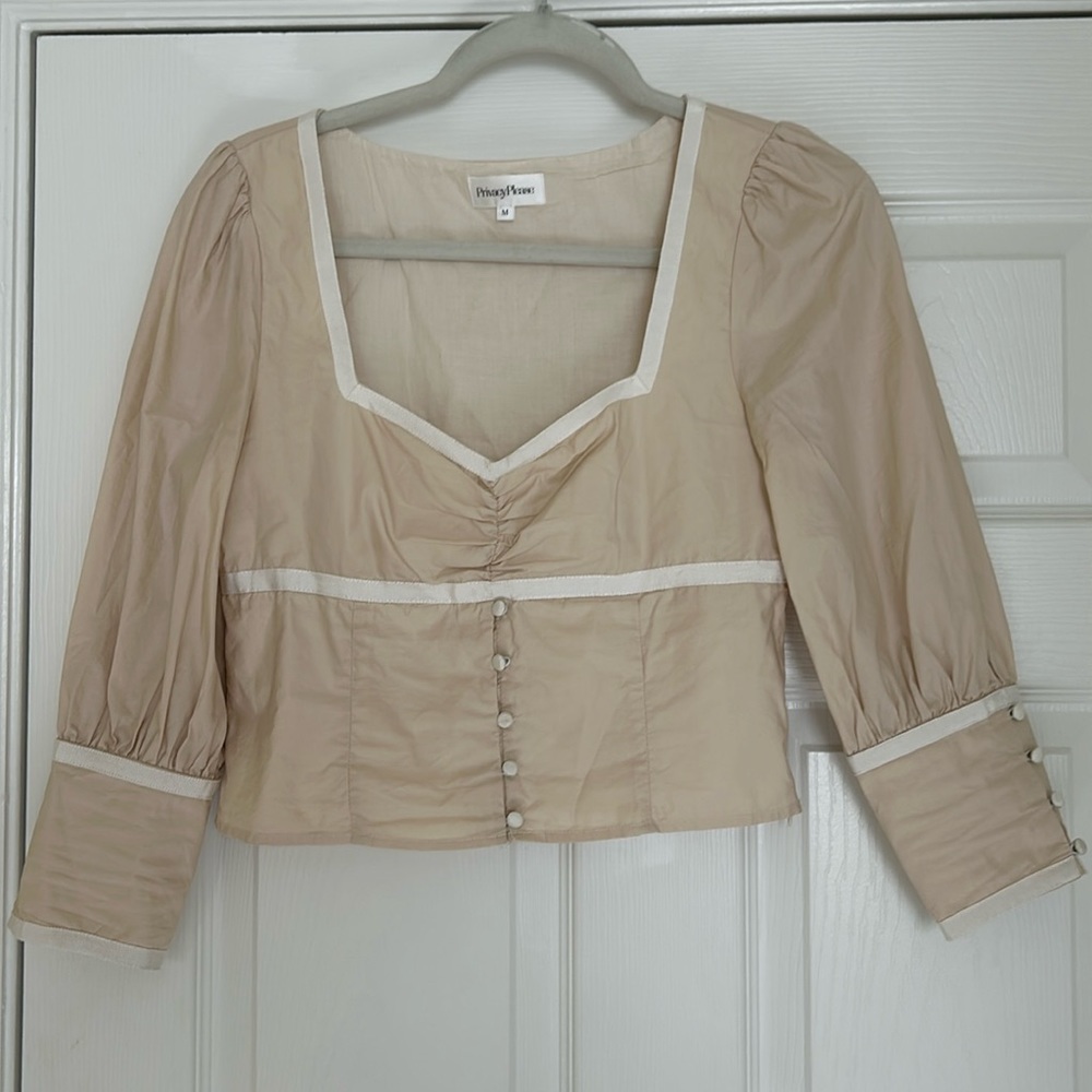 Privacy please blush pink blouse